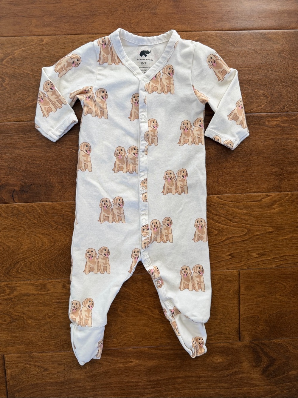 Monica and Andy convertible One-Piece with golden retriever  Print